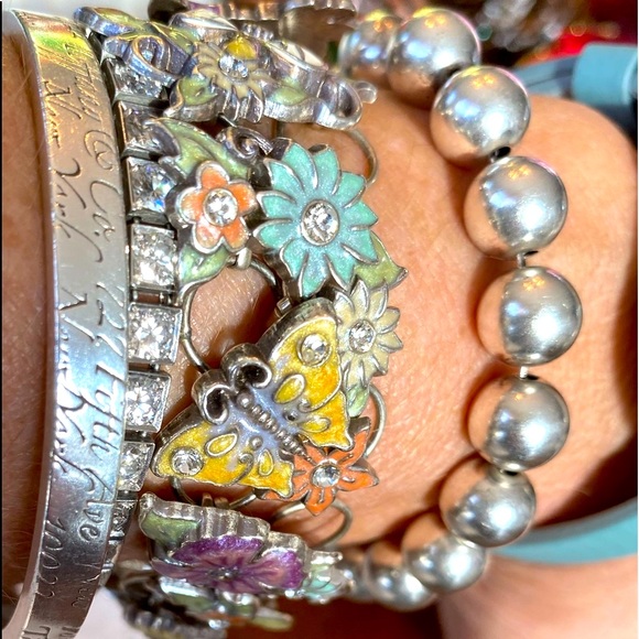 Brighton FLUTTER FANTASY Butterfly Flower BeeNecklace Bracelet Earrings RARE - Picture 10 of 17